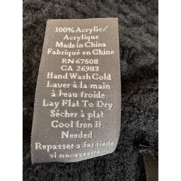 NEW VINCE CAMUTO Black Ruana Wrap Shawl One Size - Picture 5 of 5